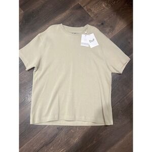 D&F Ricky Singh Mens Relaxed Fit Crew Neck T Shirt Tan Cotton Size M NEW